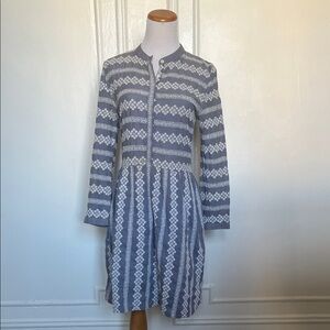 Band of Outsiders Floral Striped Embroidered Long Sleeve Dress